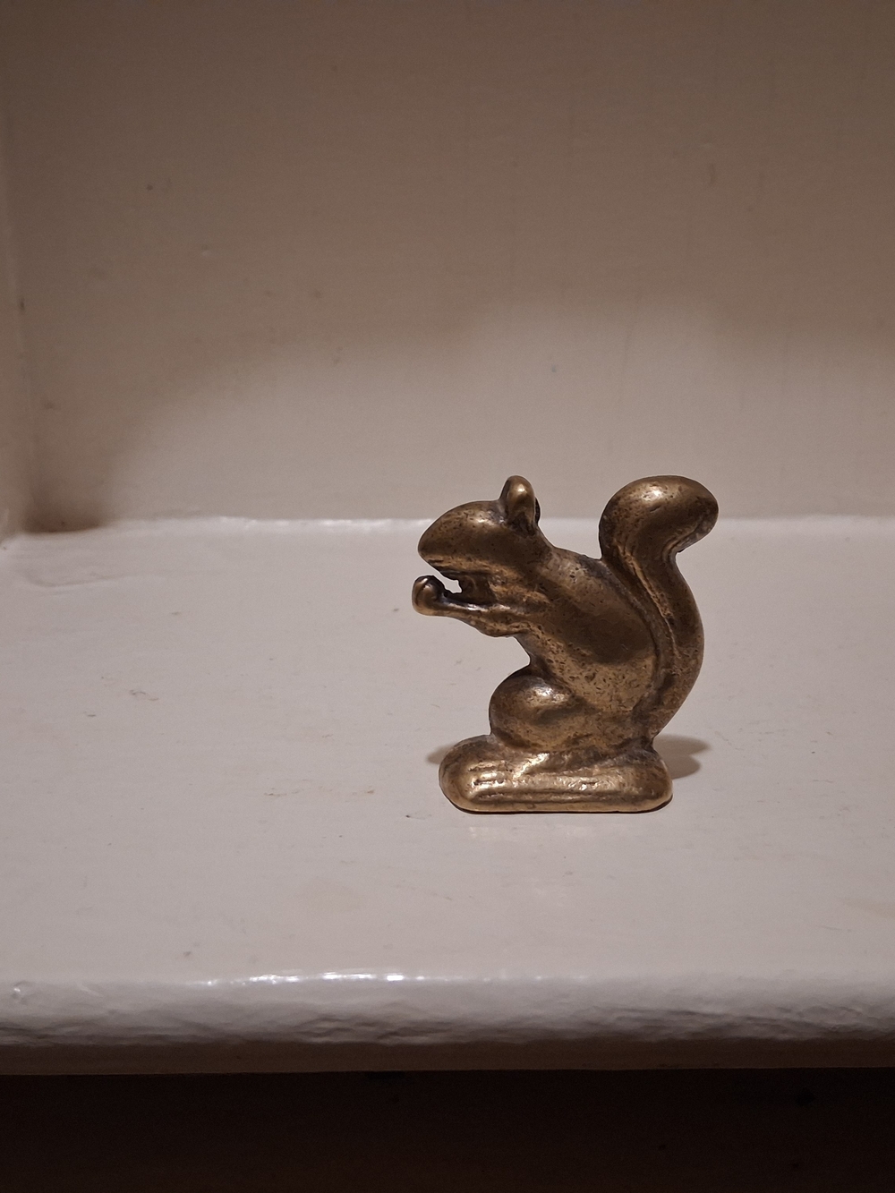 Vintage Solid Brass Squirrel Figurine
